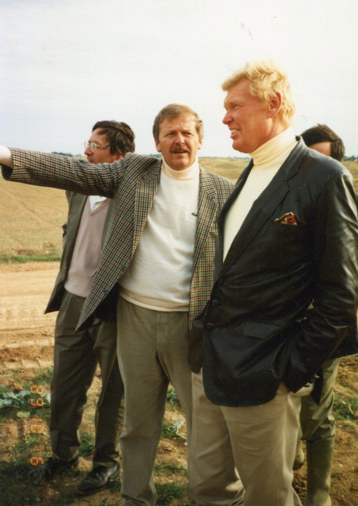 Hubert Chesneau and Robert reviewing progress at Le Golf National (October 6, 1989)